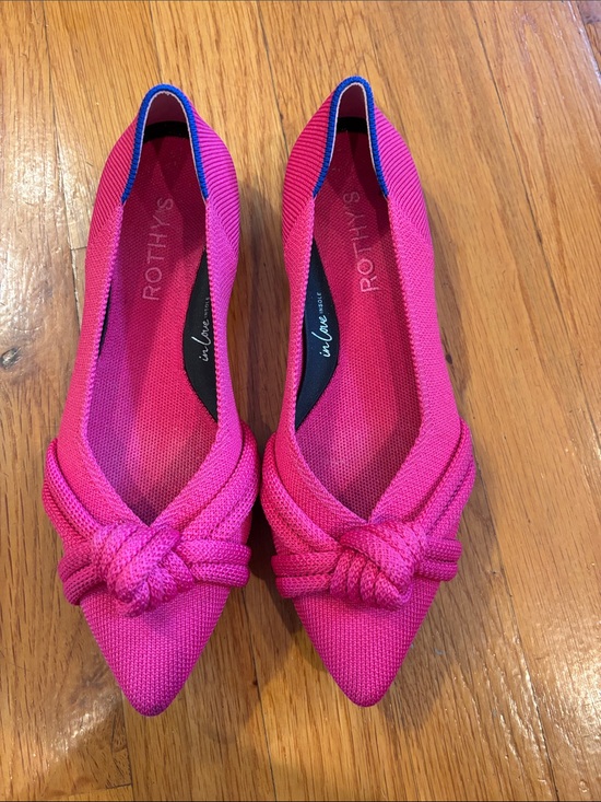 Rothy's Shoes - Rothy's Hot Pink Pointed-Toe Knot II Flats Sz 6